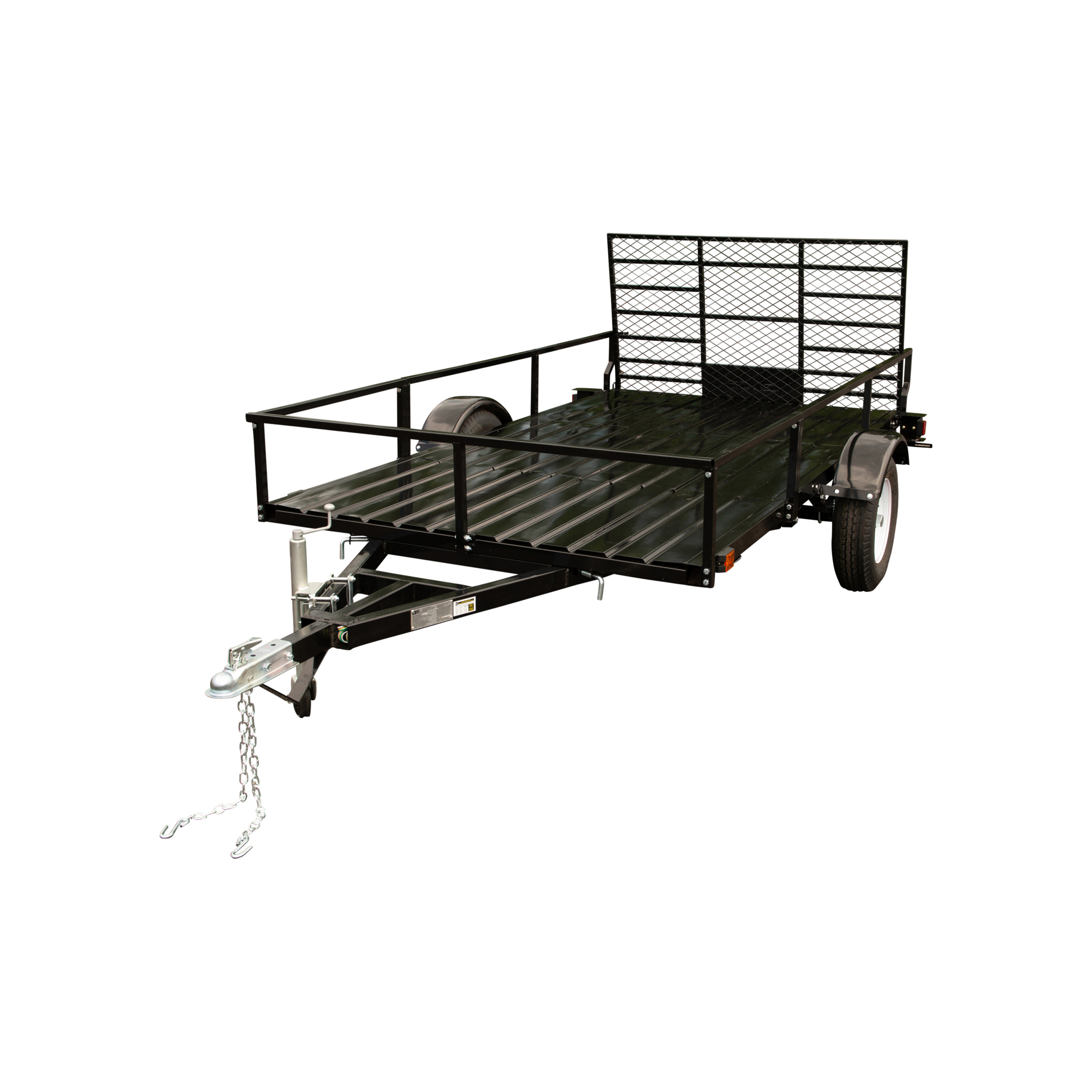 DK2 6 x 10 Single Axle Open Rail Trailer w/ Jack, Load Capacity 1950 lb, Deck Length 10 ft, Deck Width 6 ft, Model# MMT6X10